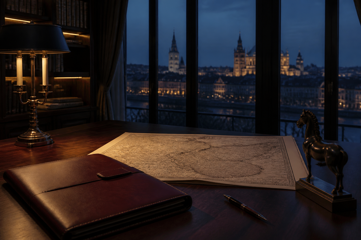 Continental European architecture viewed through a calm editorial composition