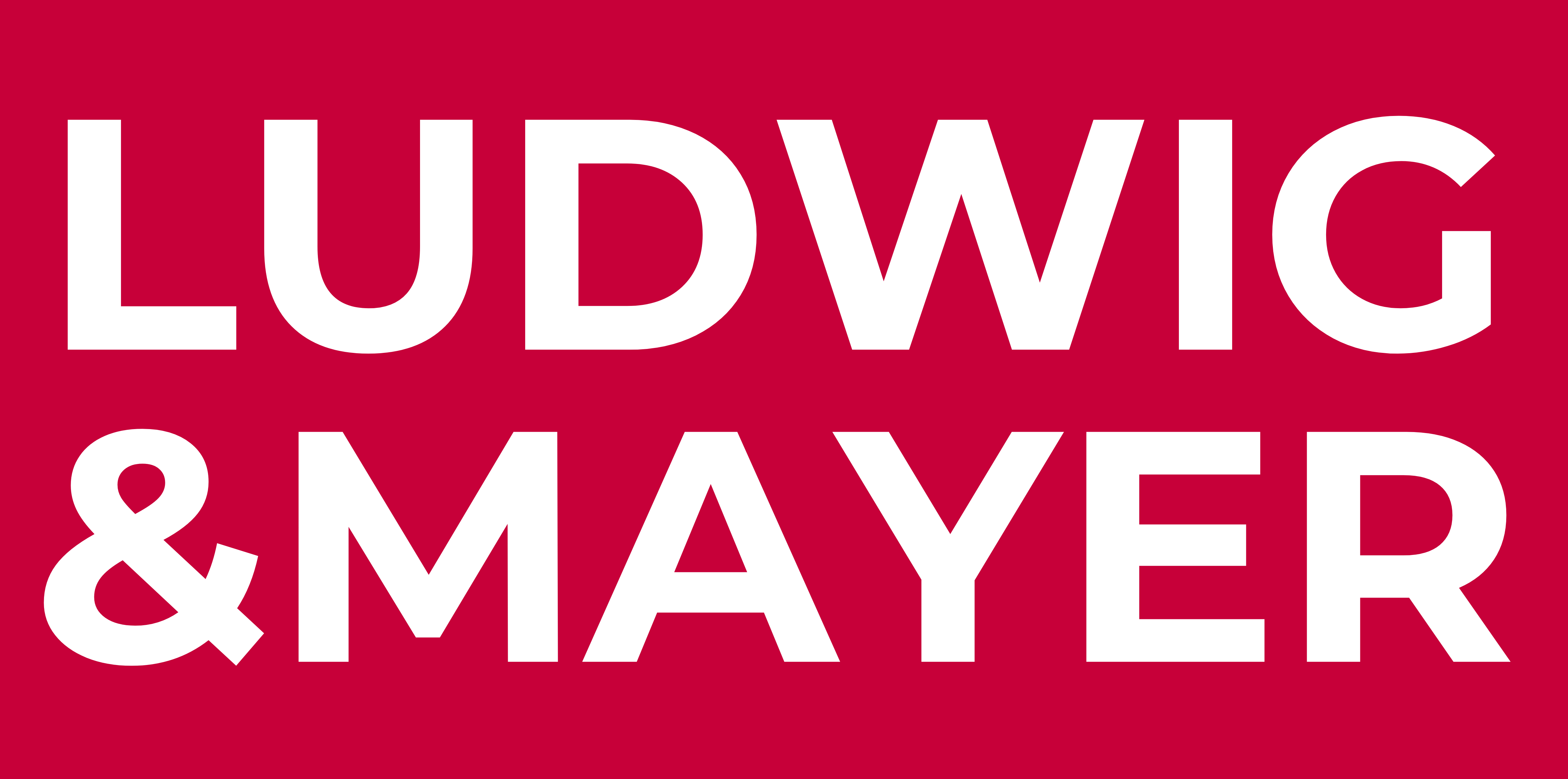 Ludwig&Mayer logó egy piros téglalapon