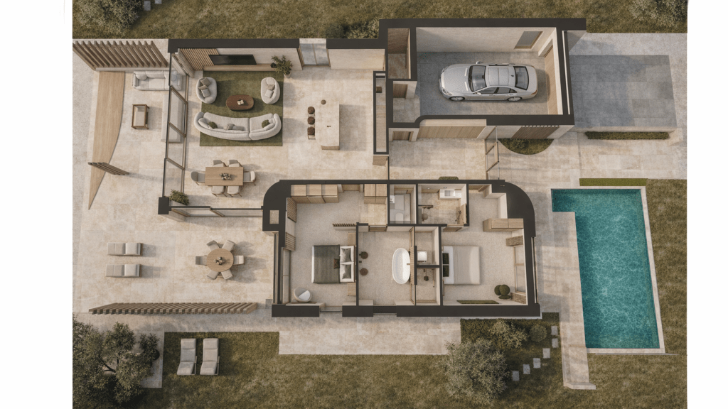 Zala Springs Villa I egyszintes alaprajzi felülnézete