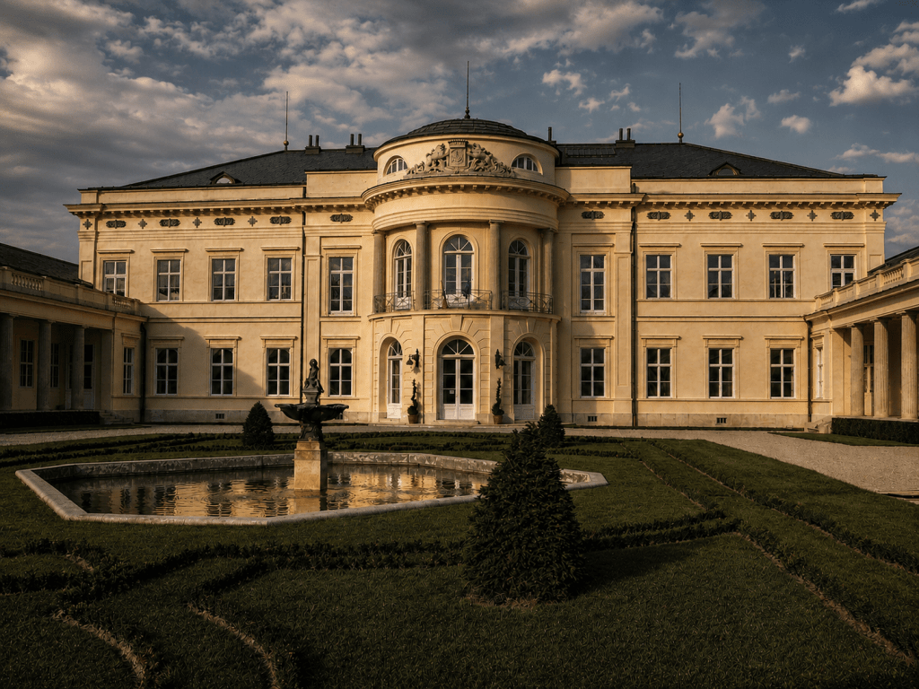 A fehérvárcsurgói Károlyi-kastély park felőli homlokzata